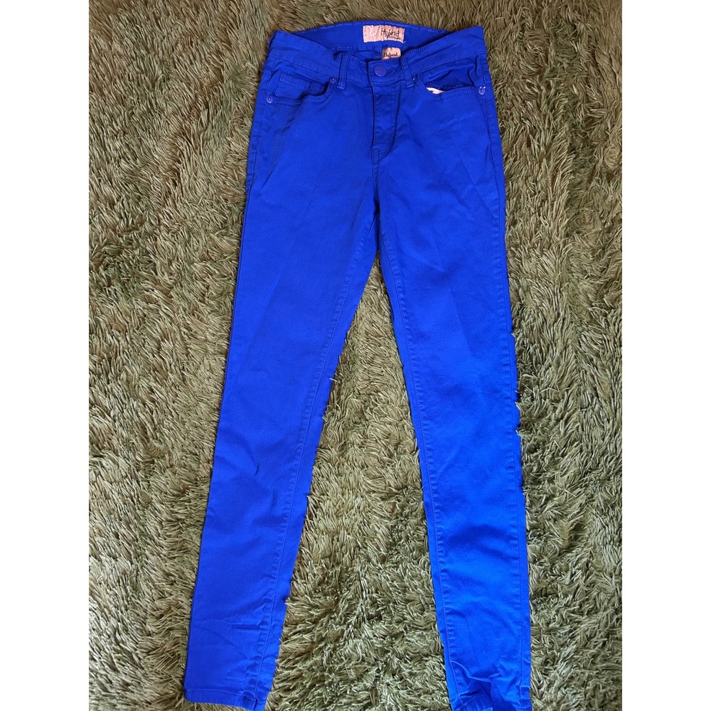 Hybrid & Company Pants Women Medium Blue Skinny Hyper Stretch Casual 5-Pocket